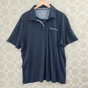 Tahari Cotton Navy Blue Cotton Polo Shirt XXL